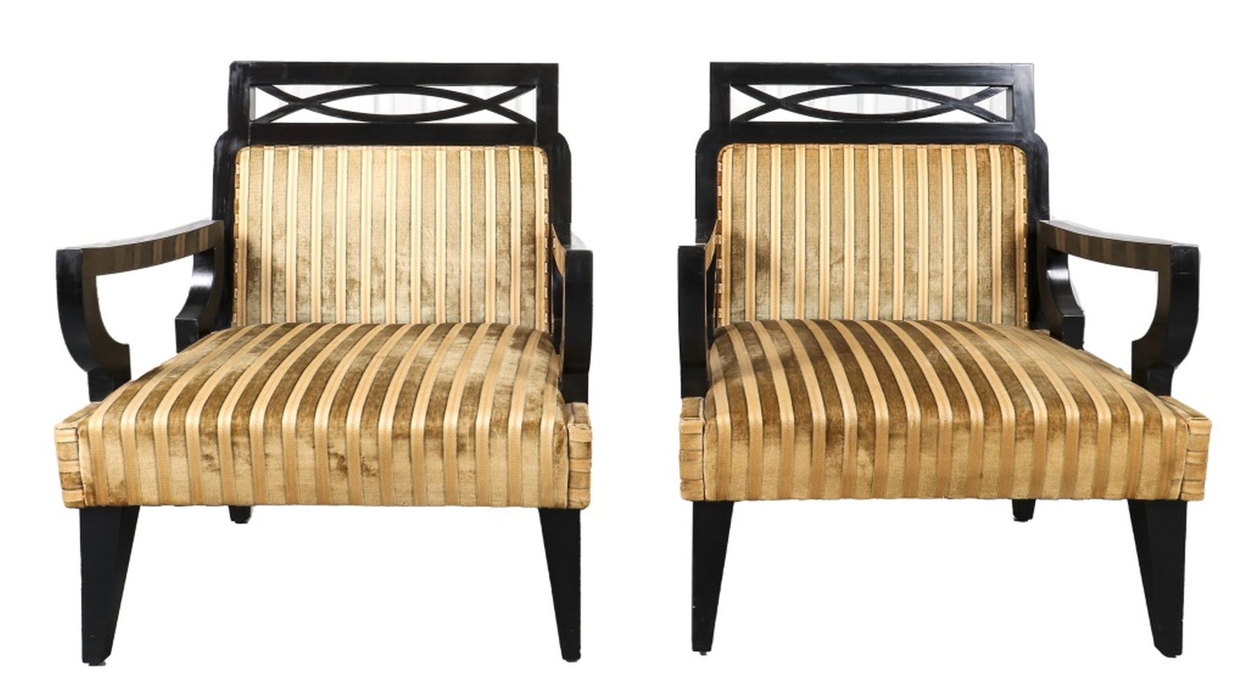 JAMES MONT ASIAN MODERN OPEN ARMCHAIRS,