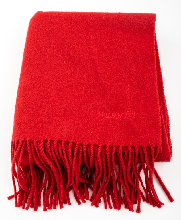 HERMES CASHMERE RED SCARF Vintage