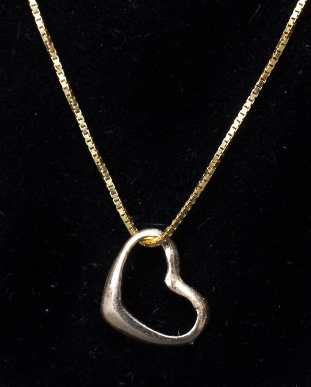 14K YELLOW GOLD OPEN HEART PENDANT 2bc5a3