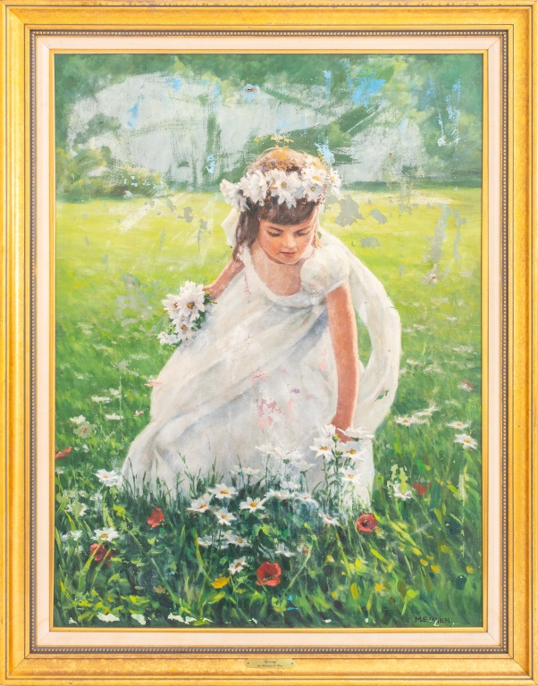 M. E. WIEN "GIRL IN FIELD OF POPPIES"