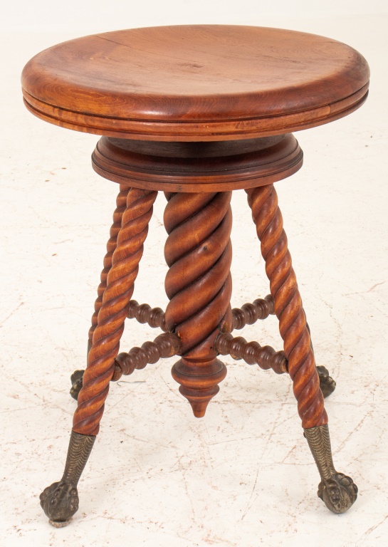 VICTORIAN MAHOGANY ADJUSTABLE STOOL 2bc5ba