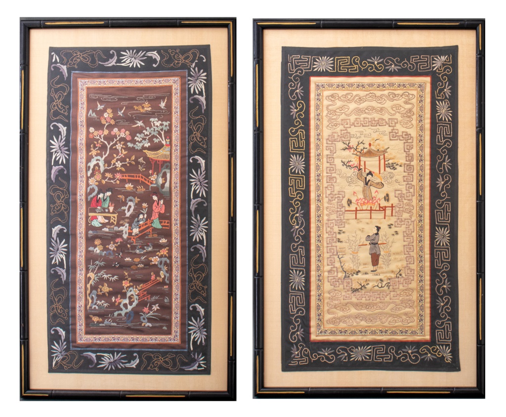 CHINESE EMBROIDERED SILK PANEL WITH