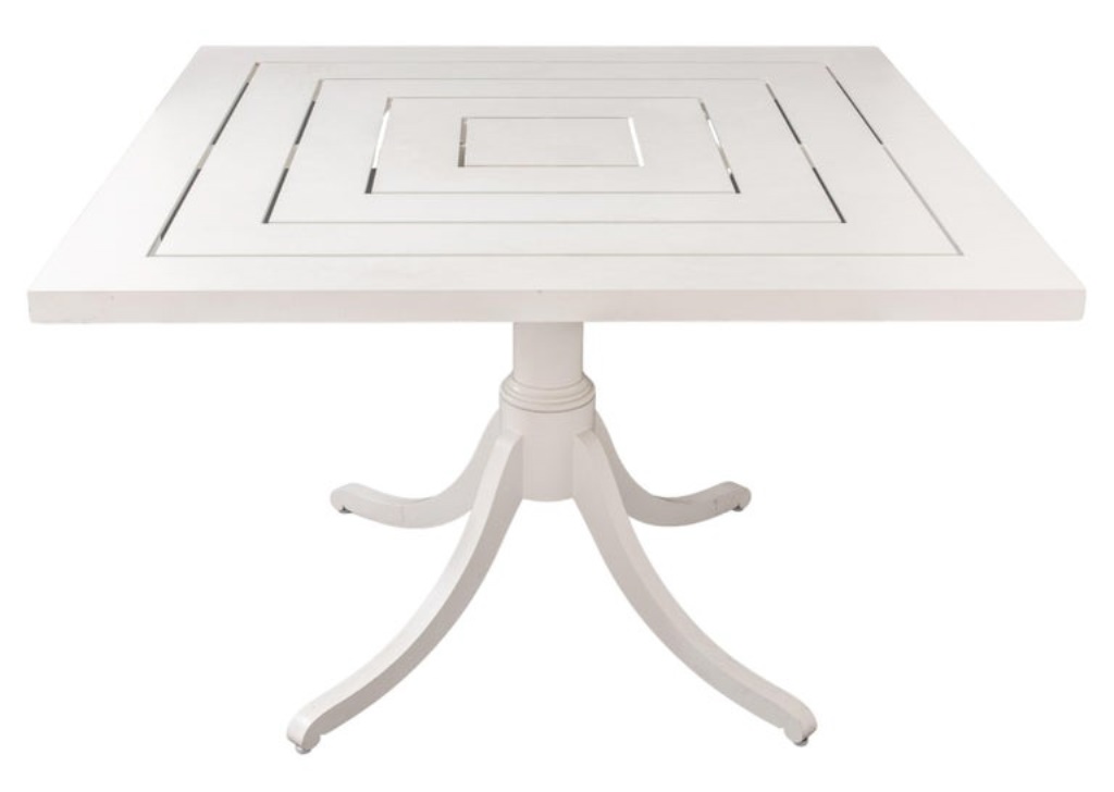 MODERN SQUARE WHITE METAL DINING