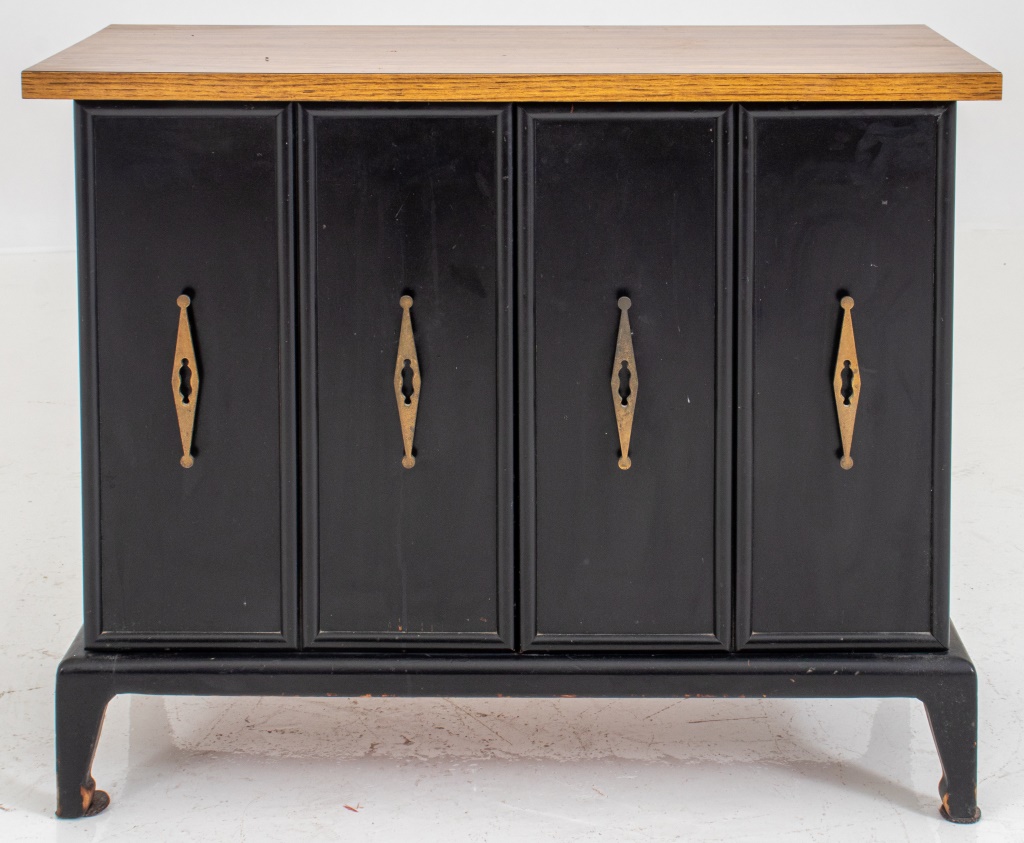 MODERN BLACK TWO-DOOR CABINET Black