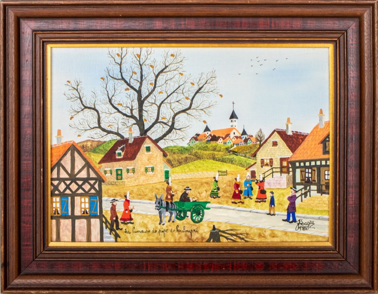 JEAN LAGRU FRENCH FOLK COUNTRYSIDE OIL