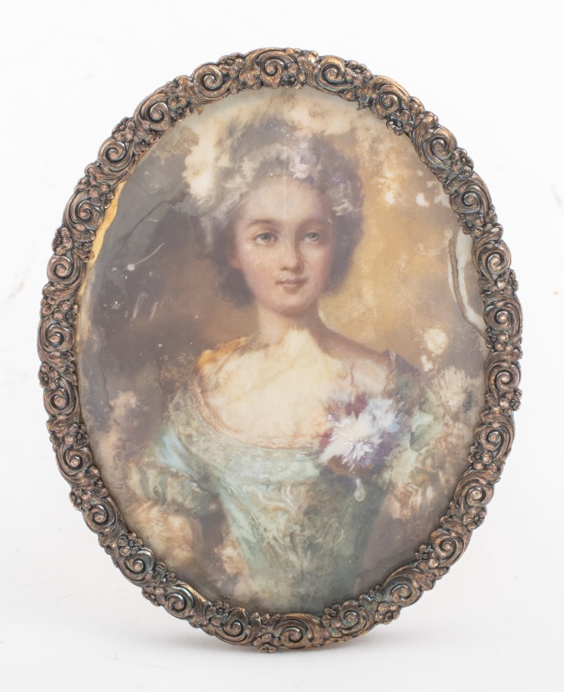 MINIATURE PORTRAIT OF A WOMAN IN TIFFANY