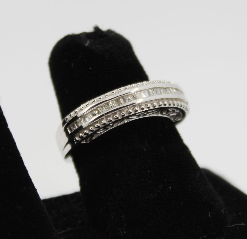 RHODIUM OVER STERLING SILVER RING