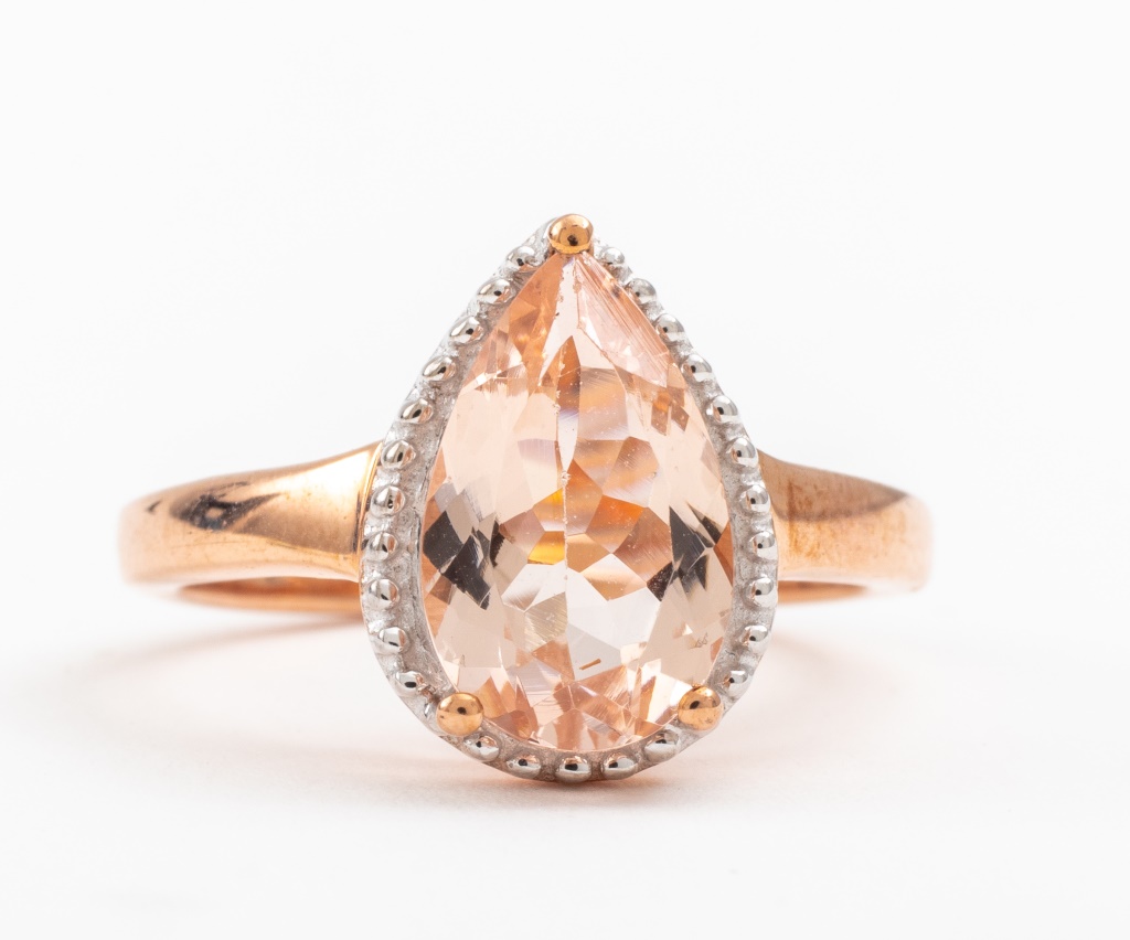 ROSE GOLD PLATED SILVER MORGANITE