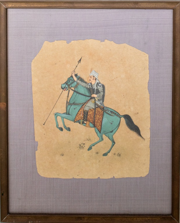 PERSIAN GOUACHE PAINTING OF OFFICER