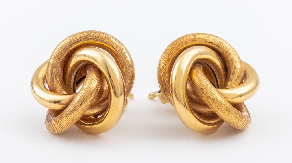14K YELLOOW GOLD KNOT EARRINGS 2bc765