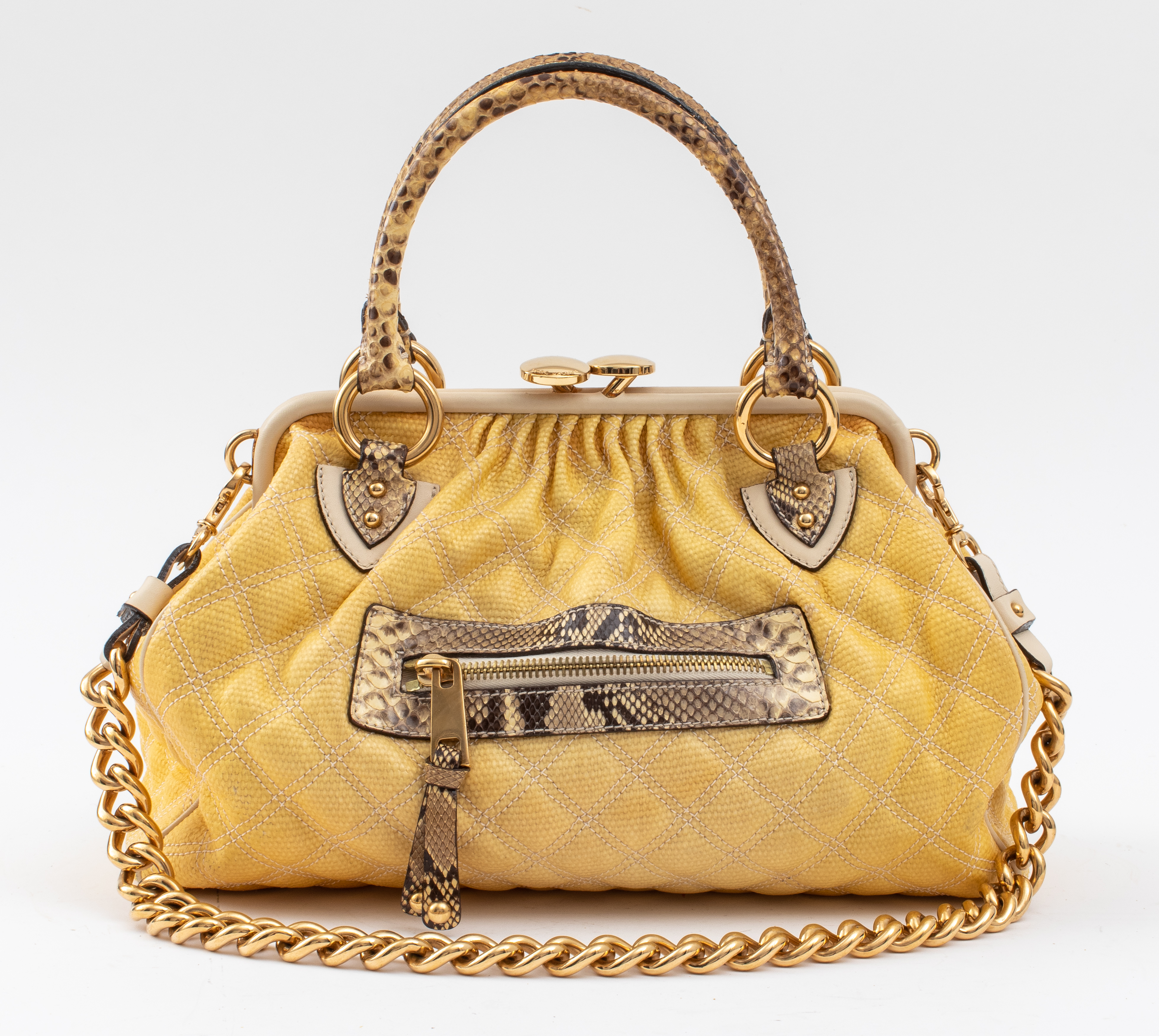 MARC JACOBS QUILTED STAM BAG WITH LEATHER