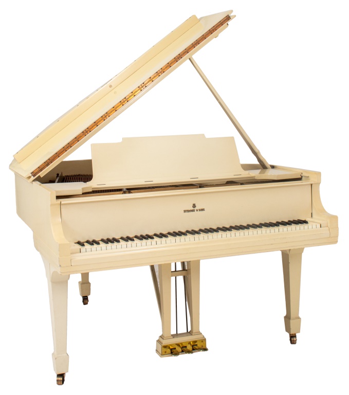 STEINWAY & SONS CREAM LACQUER GRAND