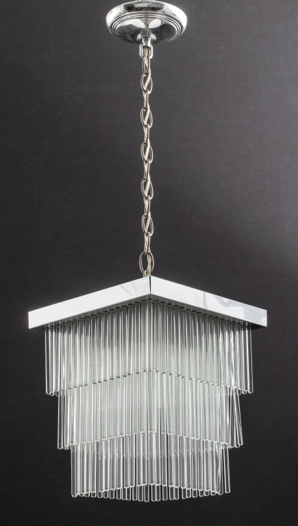 SCIOLARI STYLE MODERN CHROME GLASS CHANDELIER