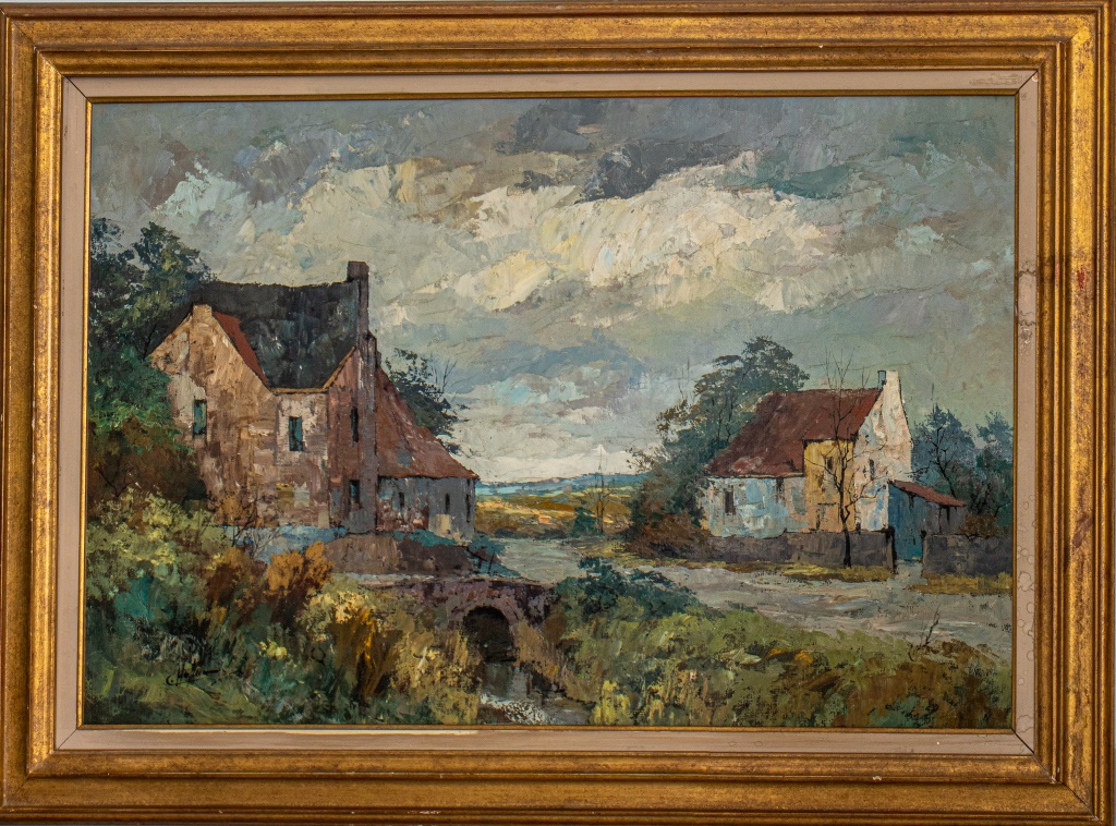 ILLEGIBLY SIGNED LANDSCAPE OIL 2bc89b