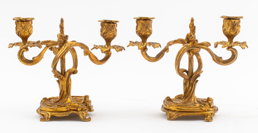 LOUIS XV STYLE ORMOLU TWO-ARM CANDLEABRA,