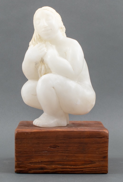 J. WEST SIGNED ALABASTER SCULPTURE