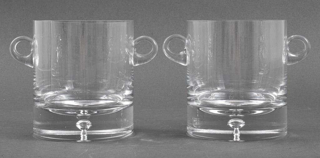 MODERN HAND BLOWN CLEAR GLASS ICE