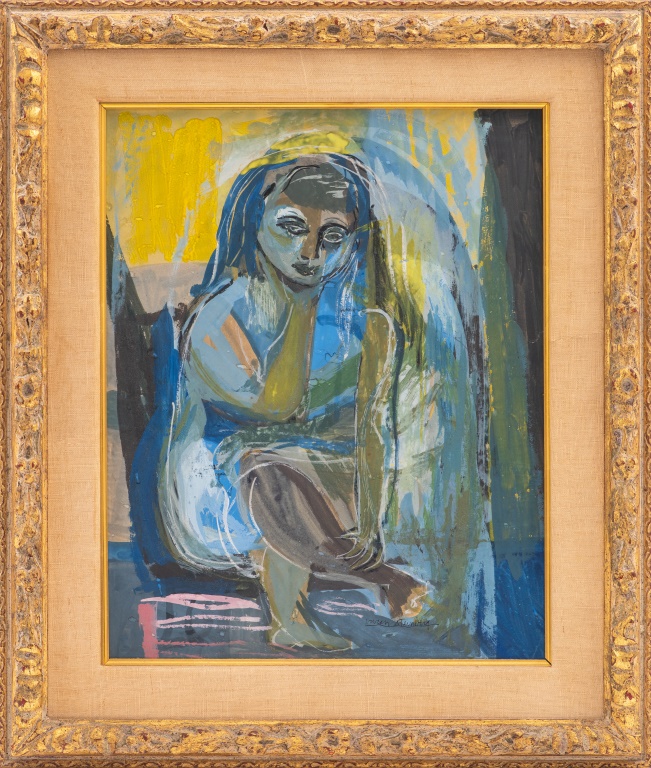 VIVIAN STEINBERG SEATED BLUE WOMAN  2bc8c6