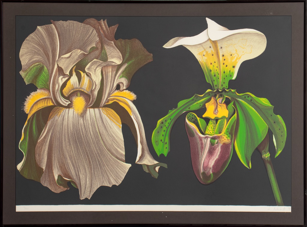 LOWELL NESBITT "IRIS AND ORCHID"