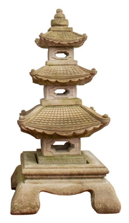 LARGE CAST STONE PAGODA GARDEN 2bc952