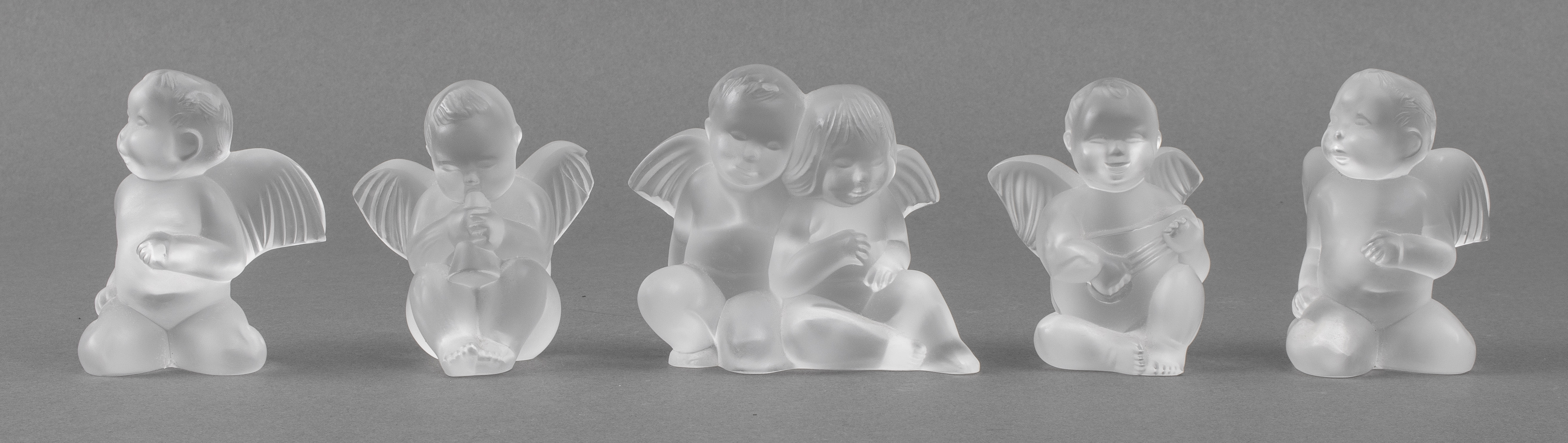 LALIQUE FRENCH ART GLASS ANGELS  2bc9b1