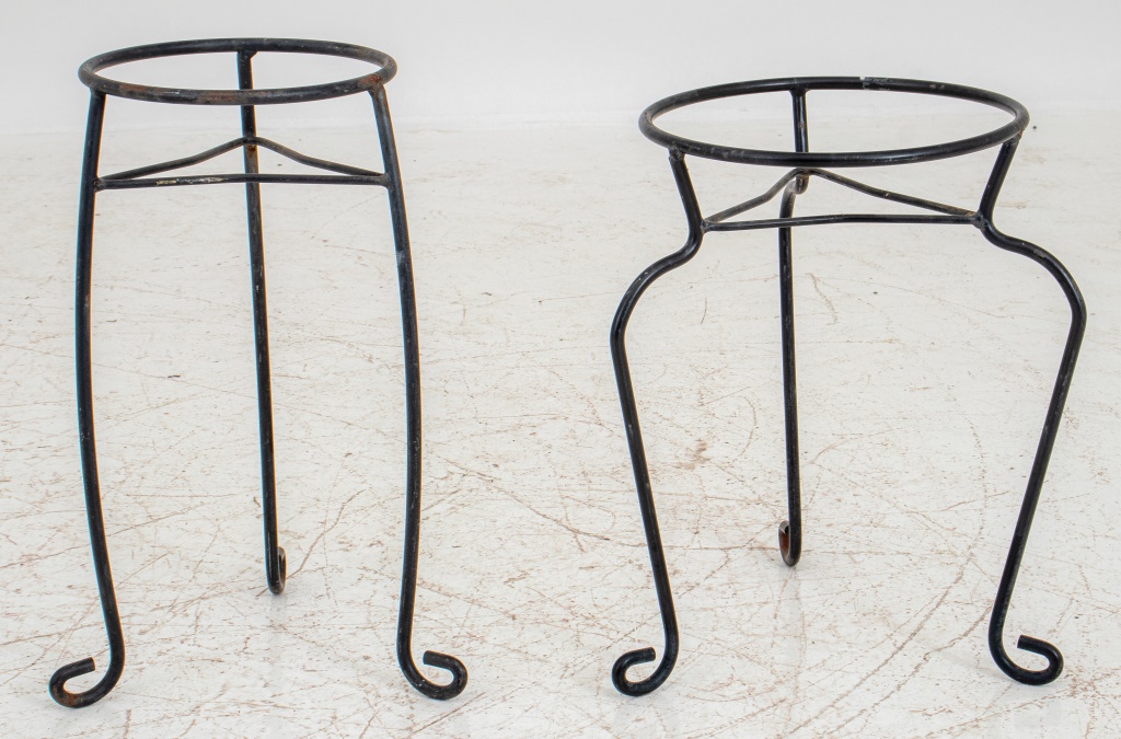 CAST IRON PLANT STAND, PAIR Associated