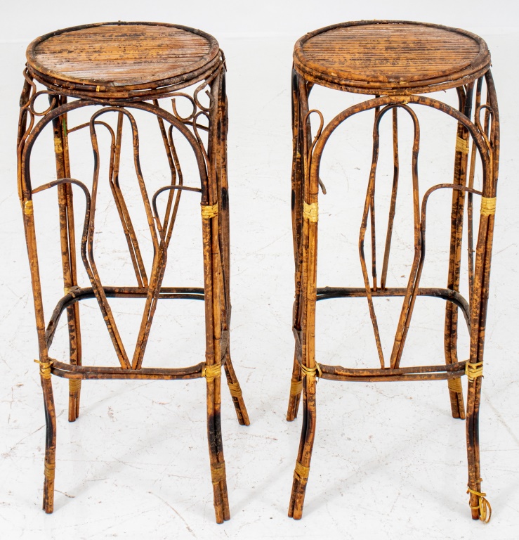 VINTAGE RATTAN STANDS OR OCCASIONAL