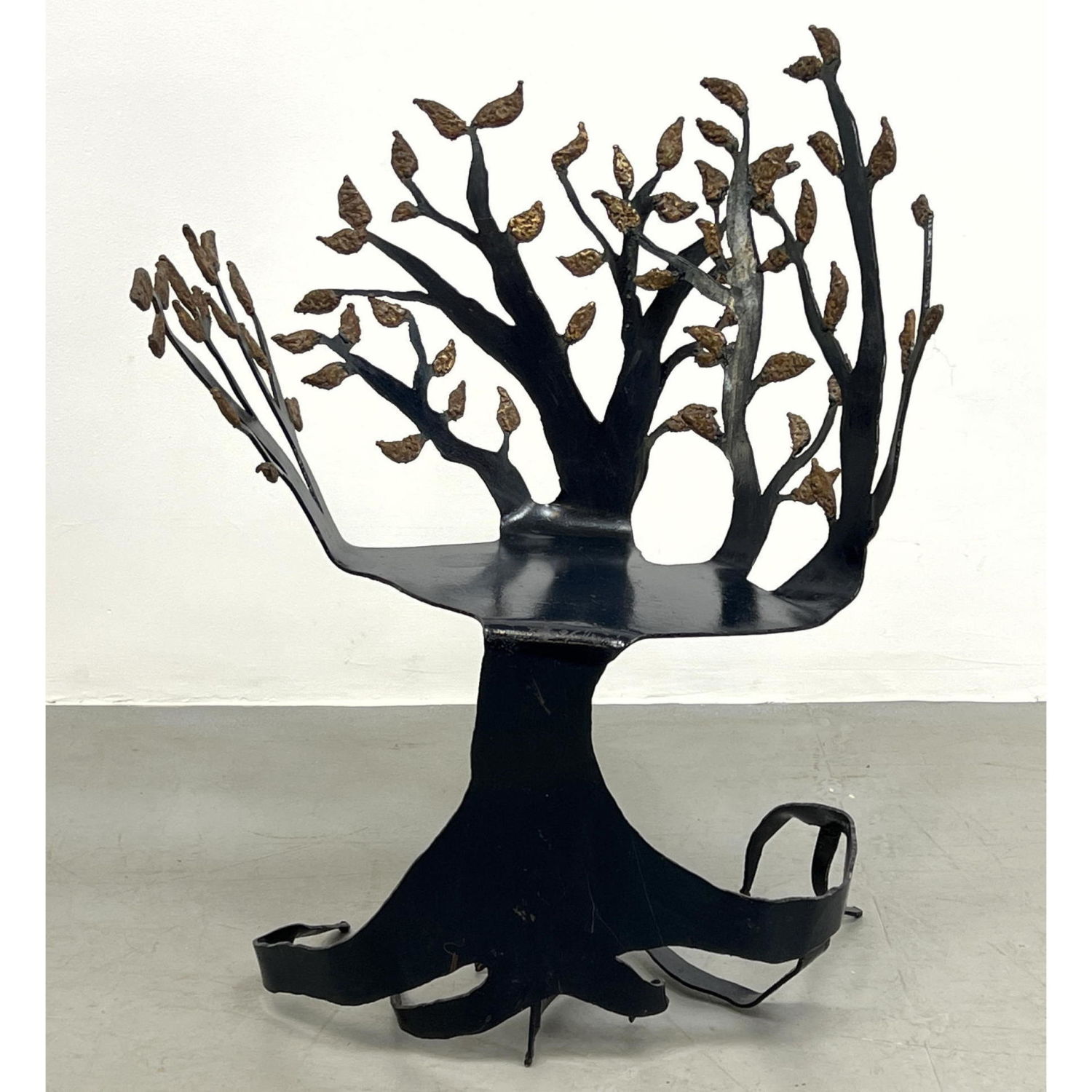 Artisan Cut Steel Tree Form Chair  2ba3ef