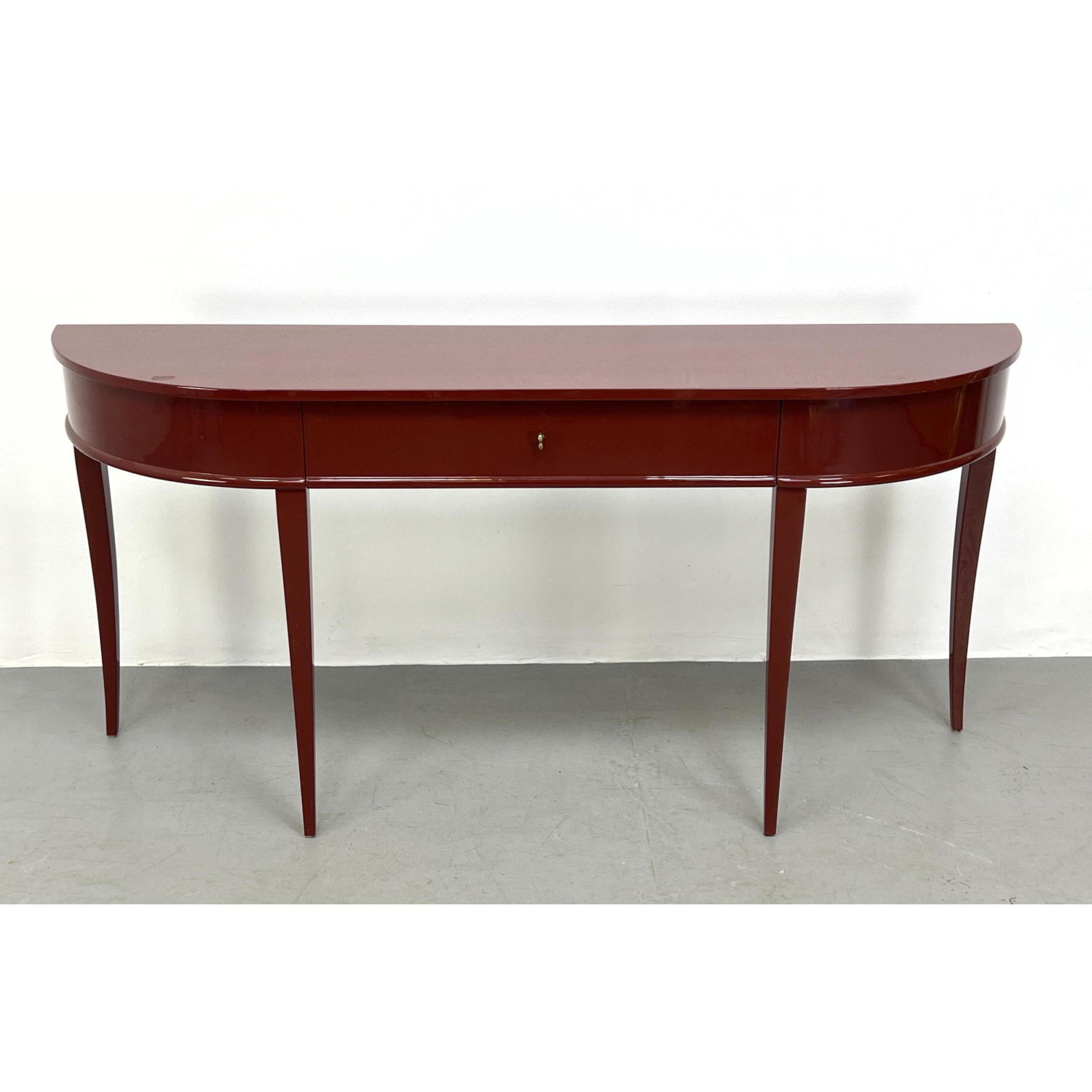 Burgundy Lacquered Demi Lune Hall