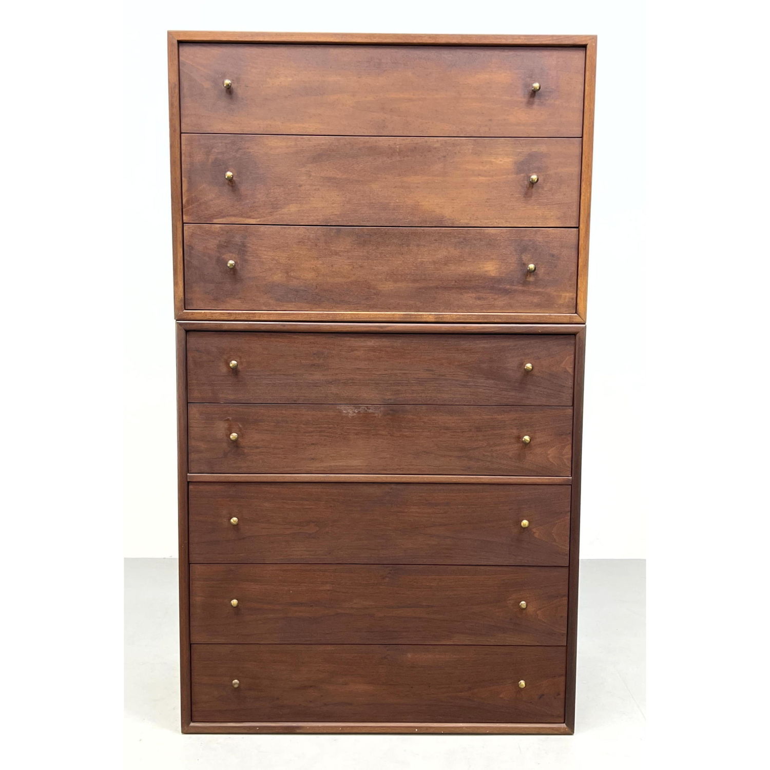 Two Part American Modern Tall Chest