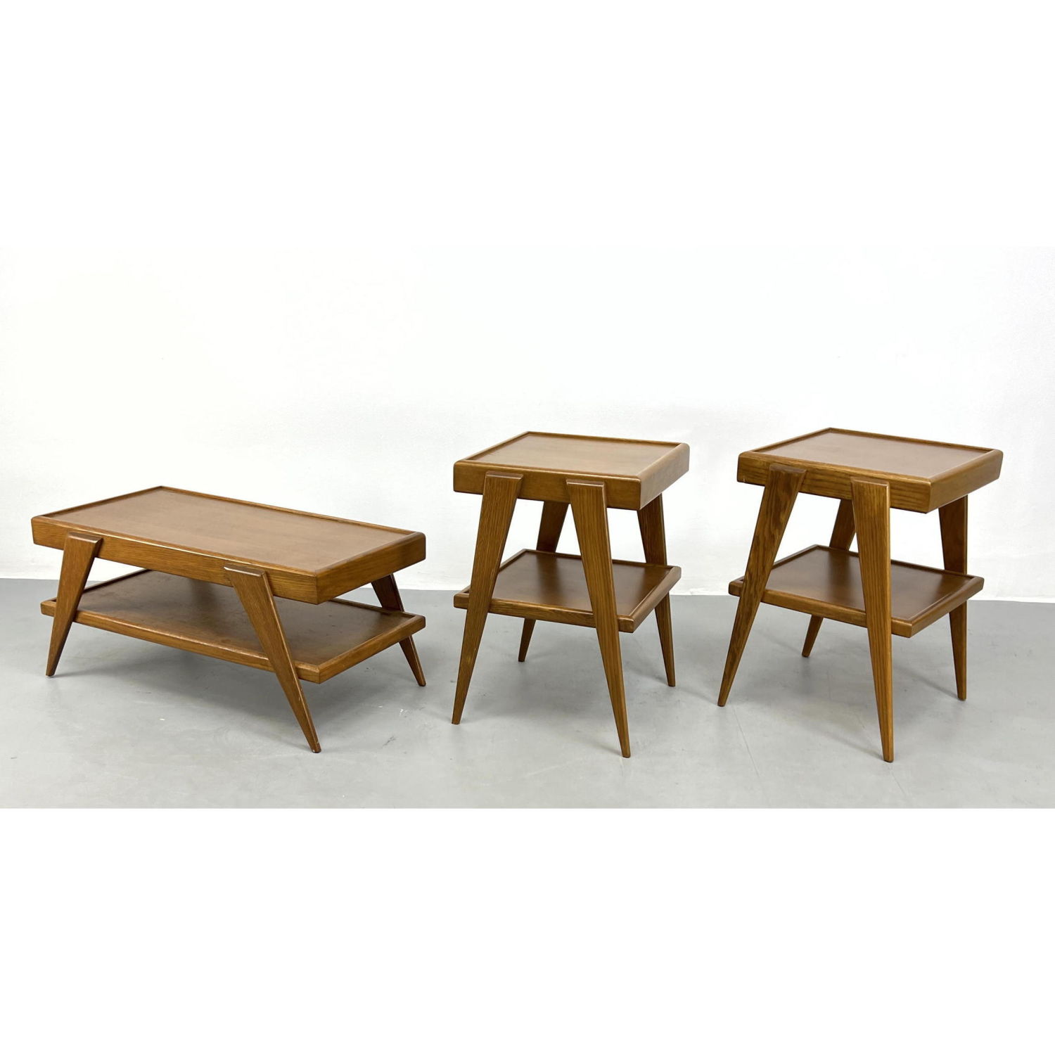 3pc Modernist Oak Jeanerette style 2ba536