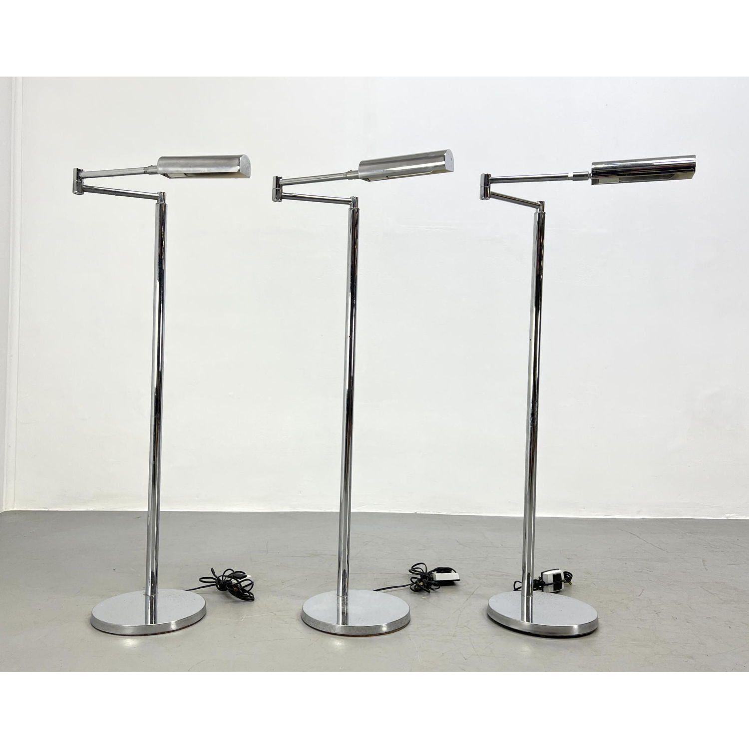 3 Chrome Koch Lowy Omi Floor lamps  2ba577