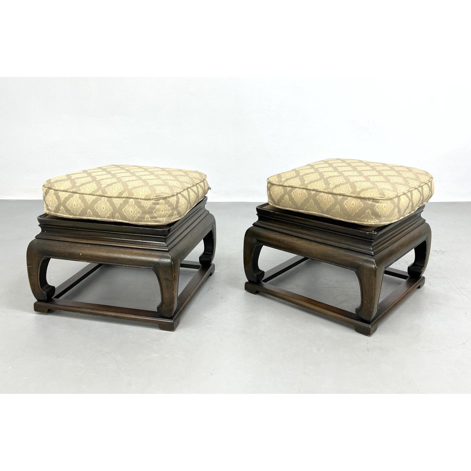 Pair Asian Style footstool Ottoman 2ba589