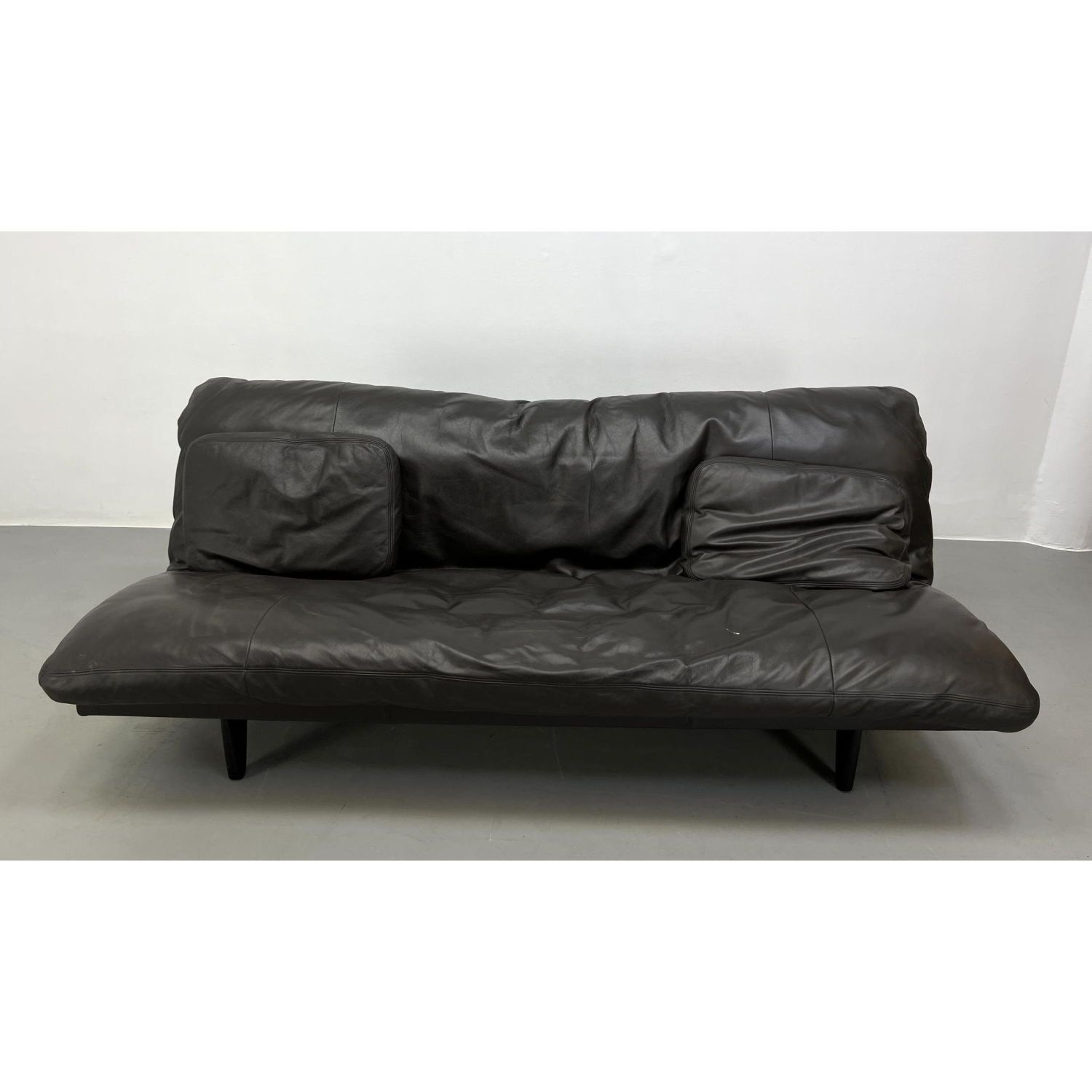 De Sede Black Leather Sofa Couch