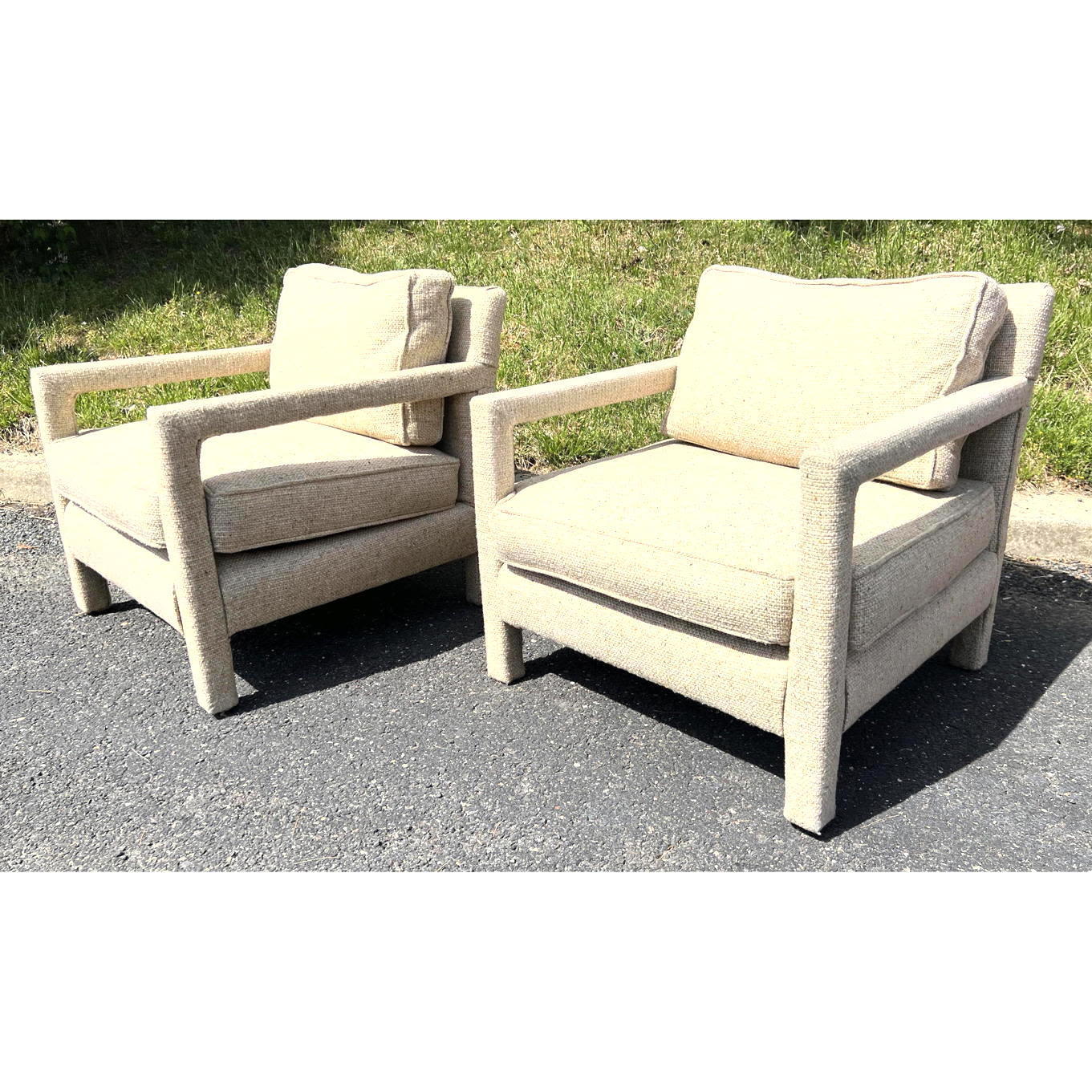 Pr Modernist Open Arm Lounge Chairs.