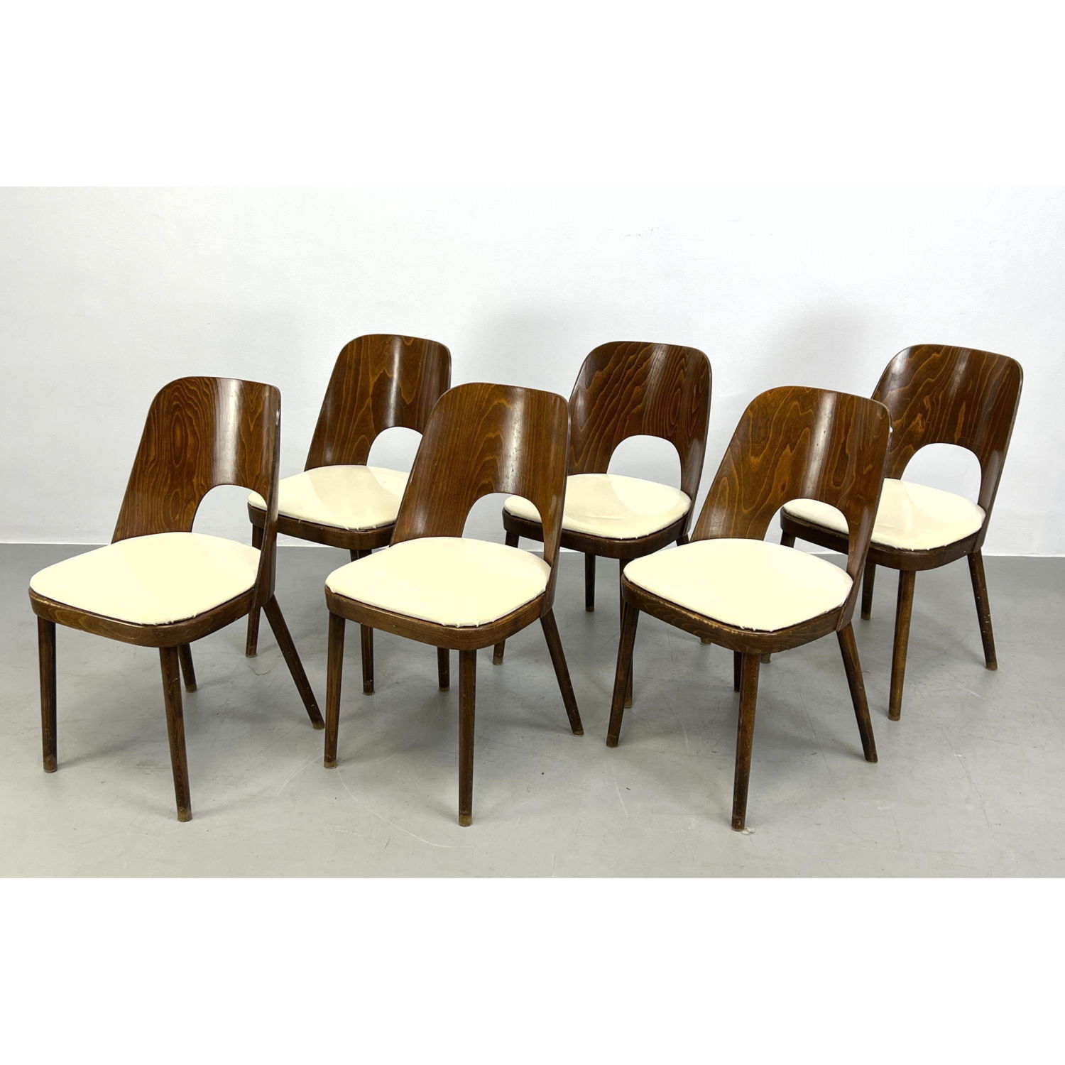 Set 6 Molded Wood Dining Chairs  2ba5db