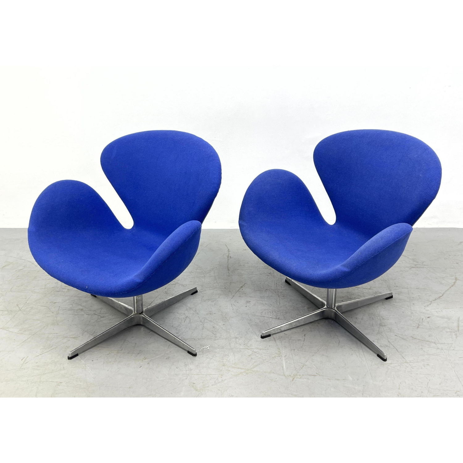 Pair of blue swan chairs. After