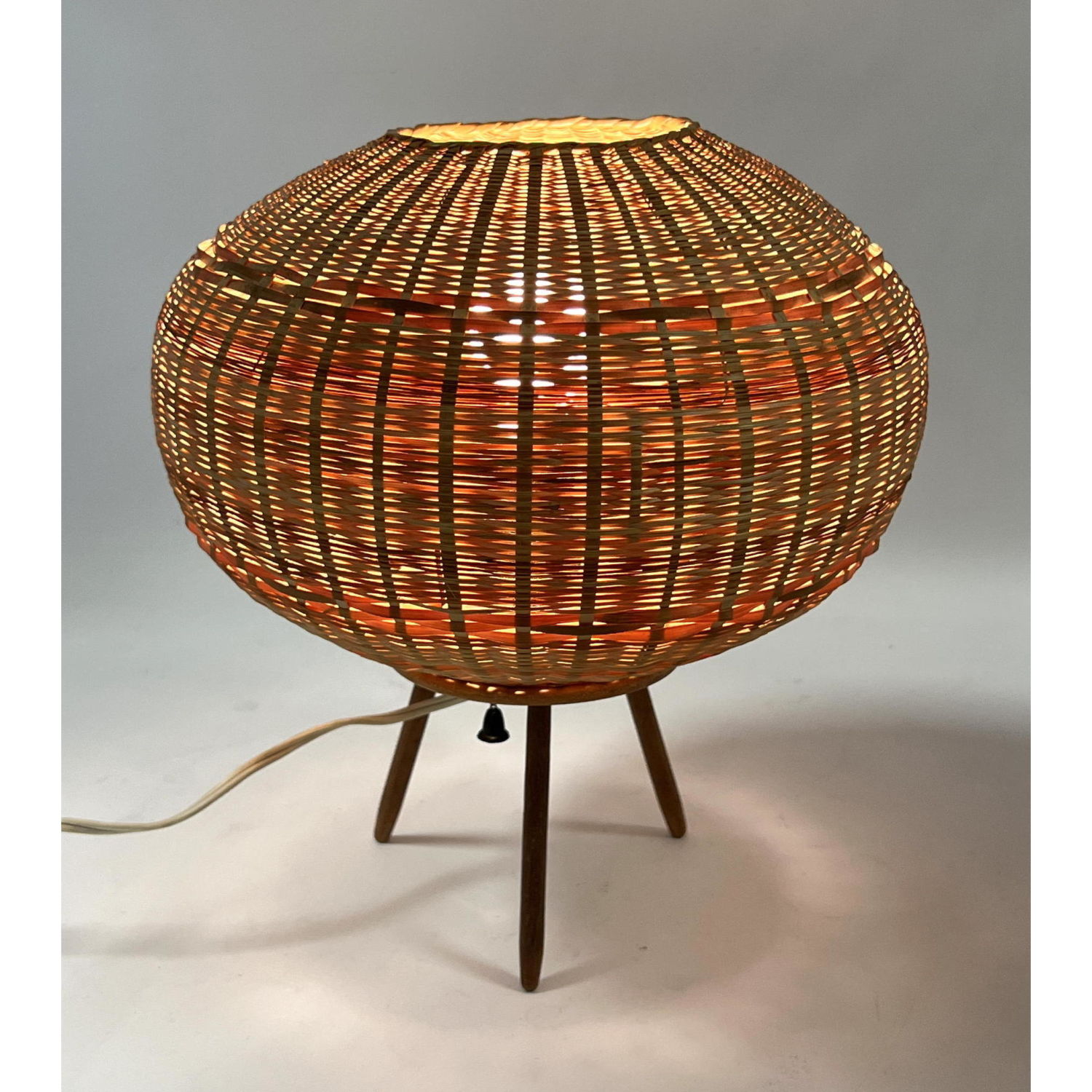 Small Japanese Wicker Tripod Table 2ba6a2