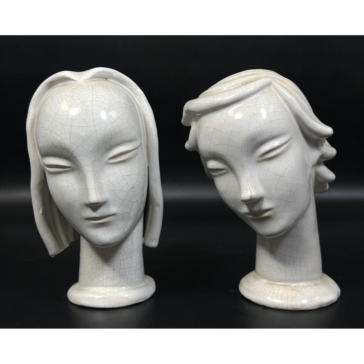 2pcs CERAMIC ART Bust Sculptures  2ba6b7