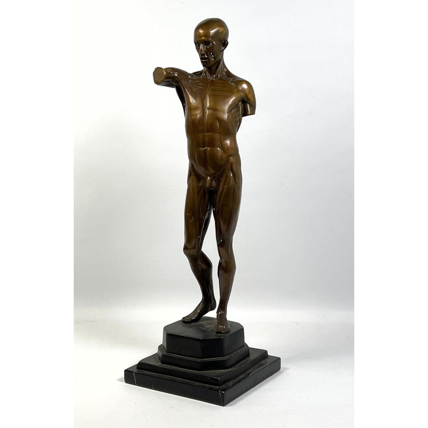 Metal Anatomical Nude Male Figural Sculpture.