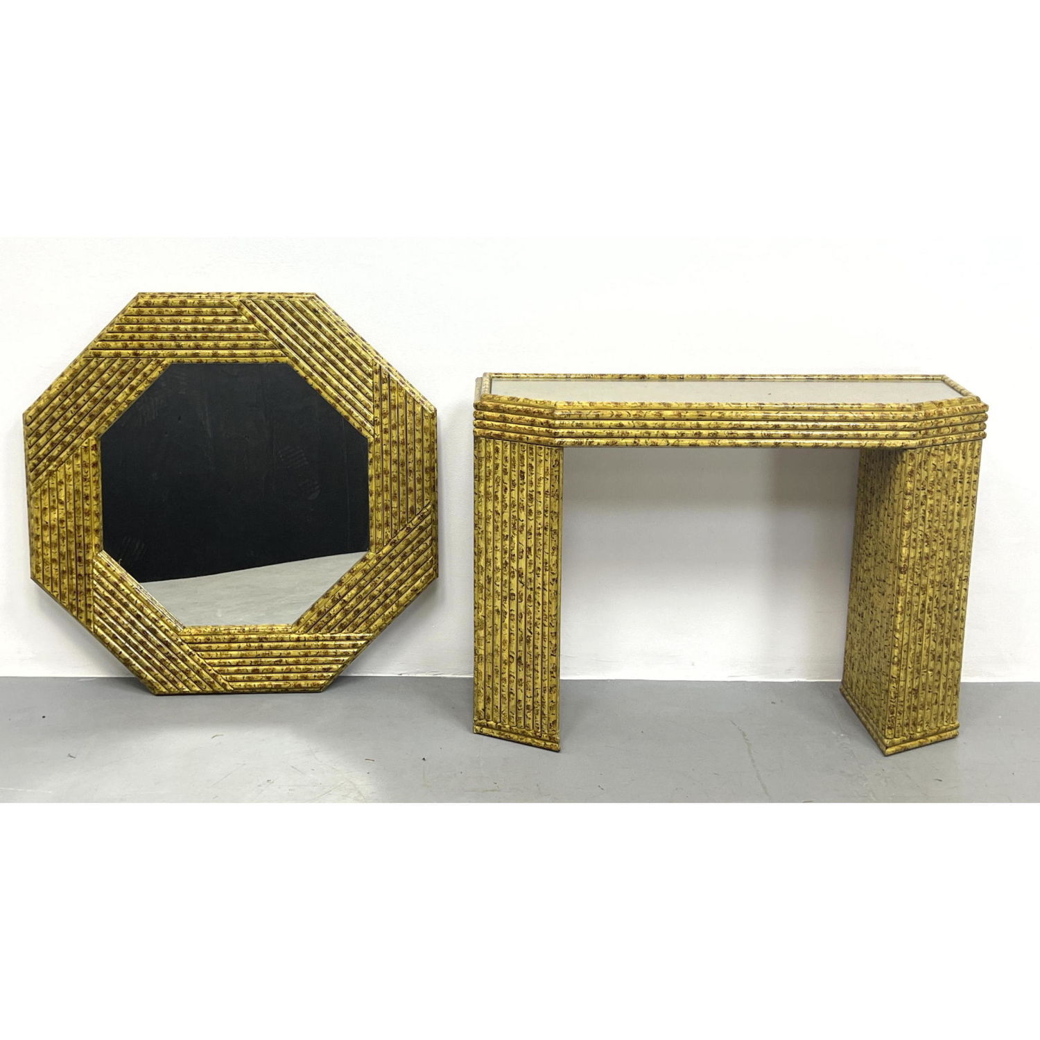 2pc Decorator Faux Painted Rattan 2ba6cd