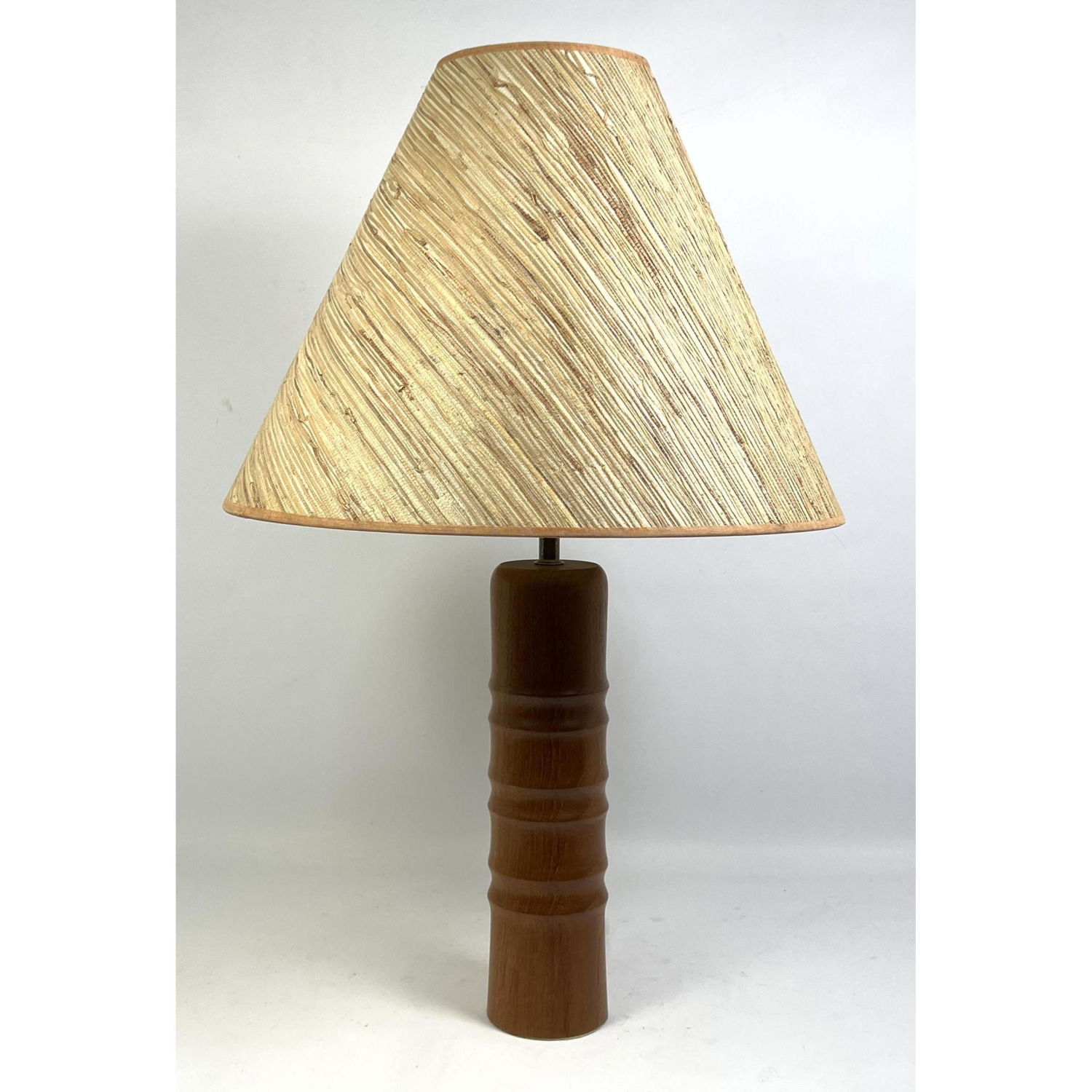 Turned Teak Column Table Lamp  2ba6c6