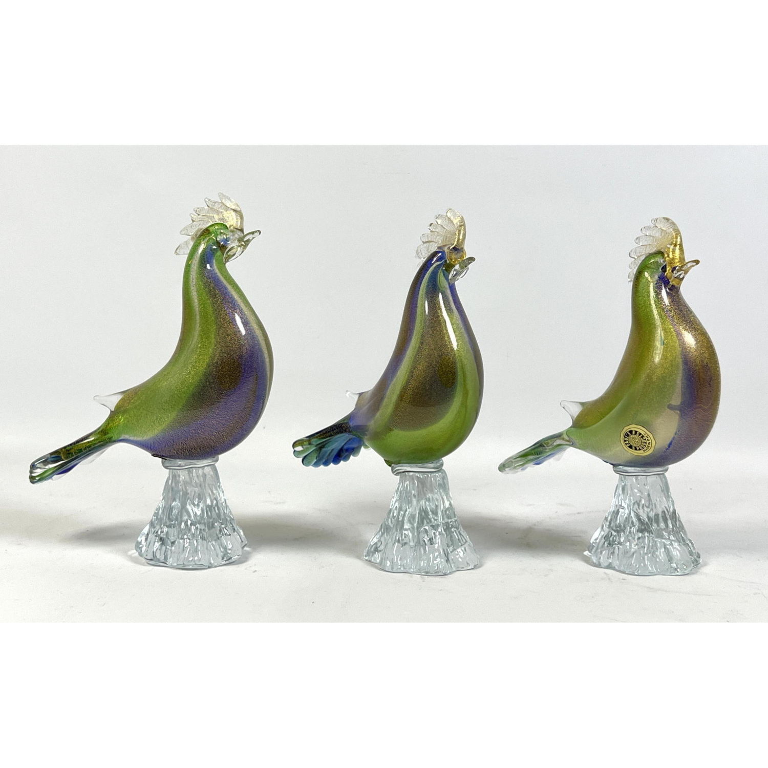 Set Murano Glass Bird Sculptures  2ba6e7