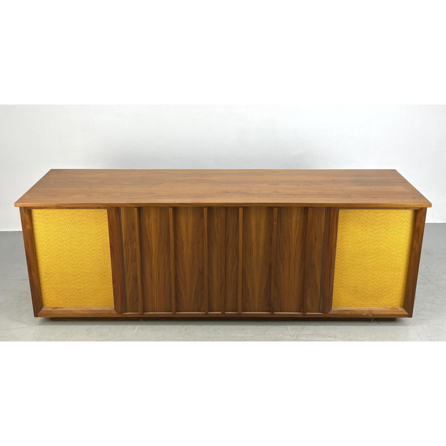 AMERICAN MODERN Walnut Stereo Credenza 2ba71c