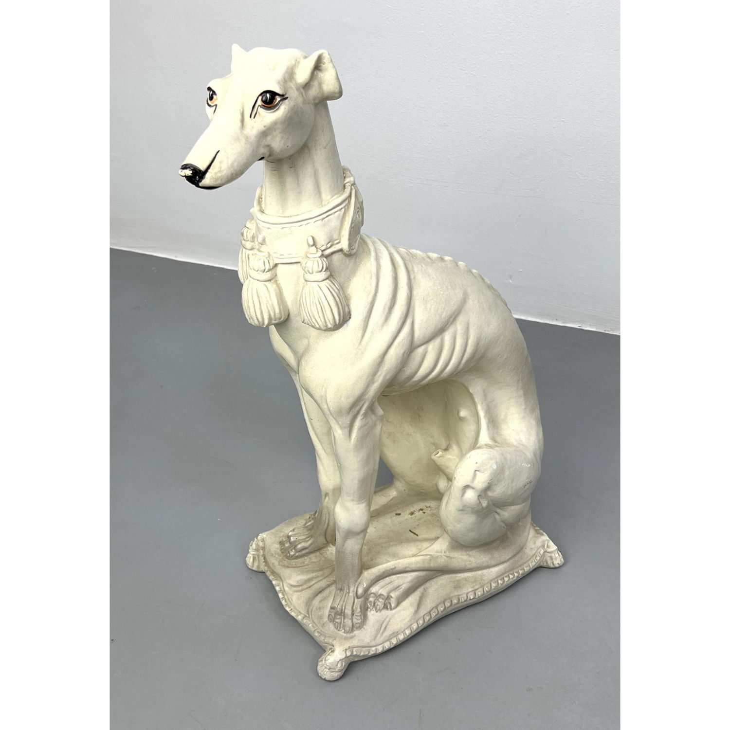 Plaster Sculpture of Seated Dog