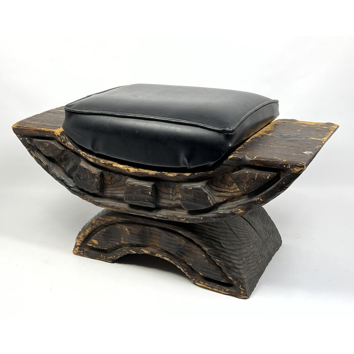 WITCO Carved Wood Bench Stool  2ba74a