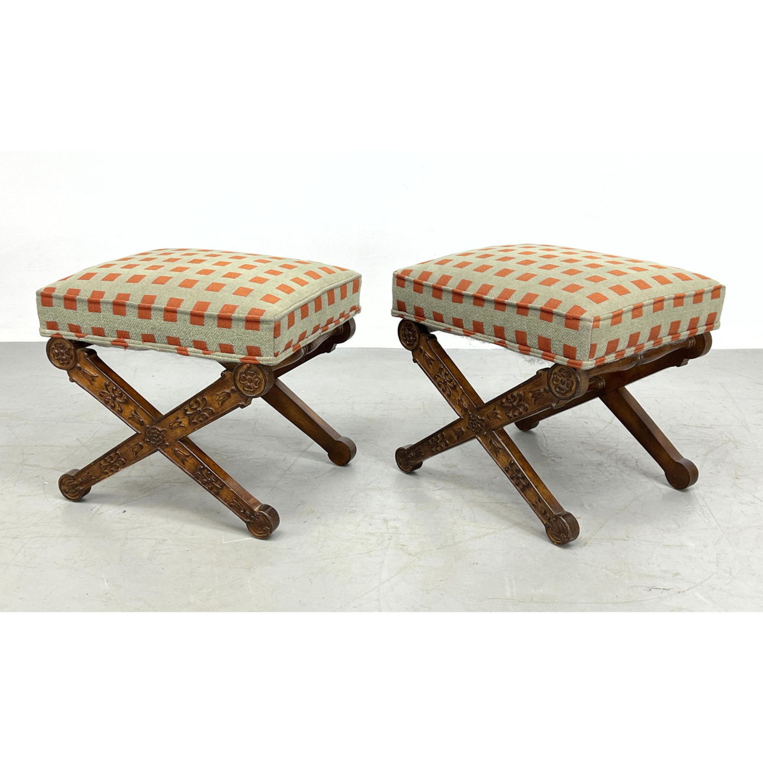 Pair Classical Design X Base Stool