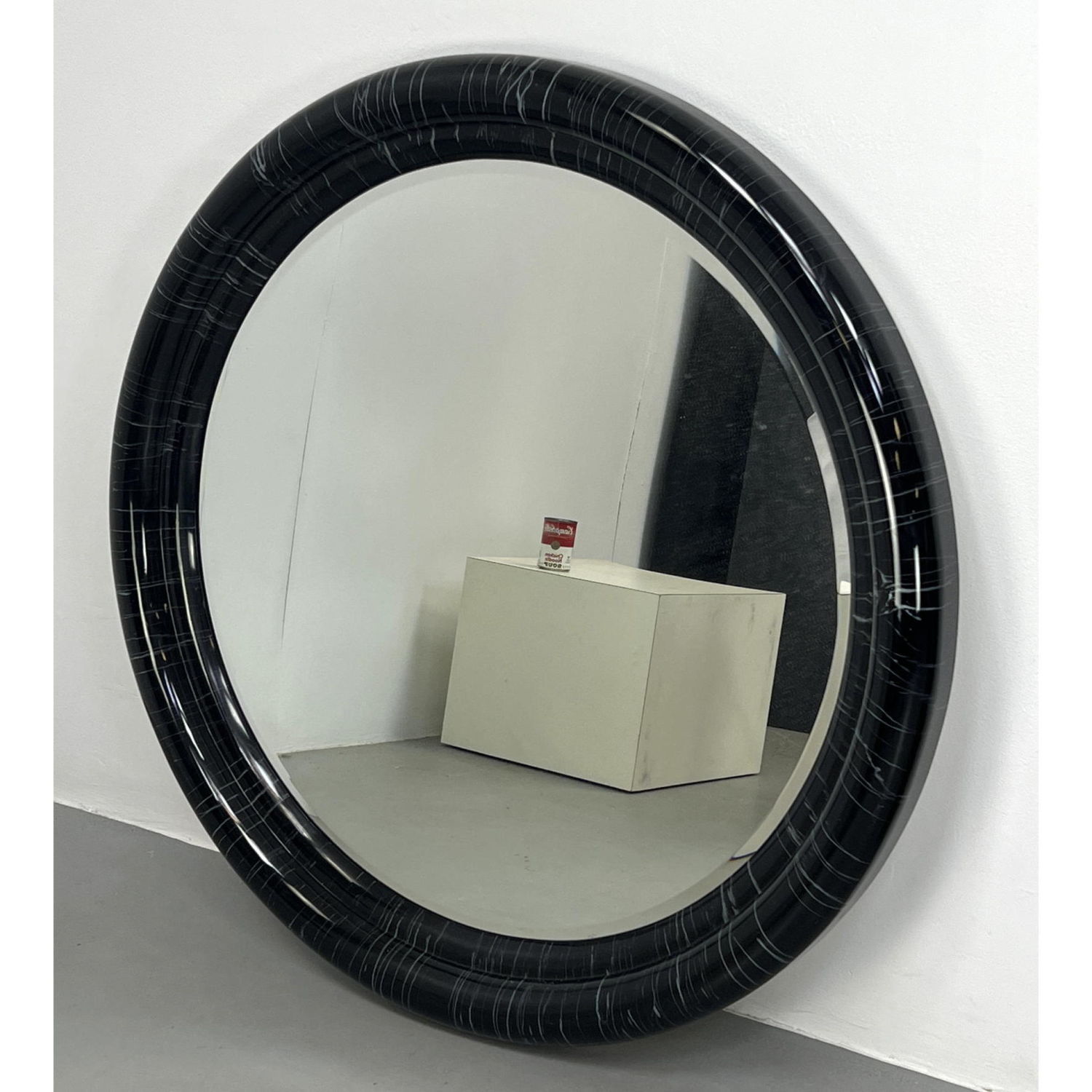 Karl Springer Style Round Wall Mirror.