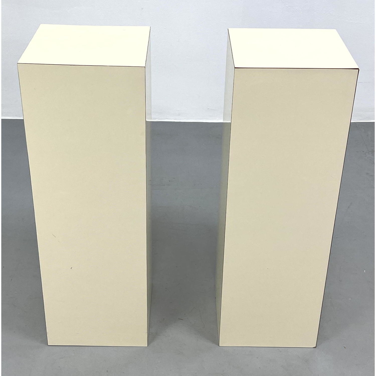 Pair Cream Laminate Pedestal Display 2ba7a4