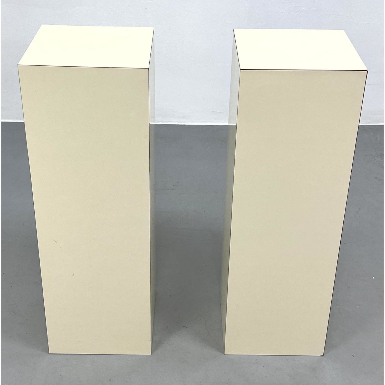 Pair Cream Laminate Pedestal Display